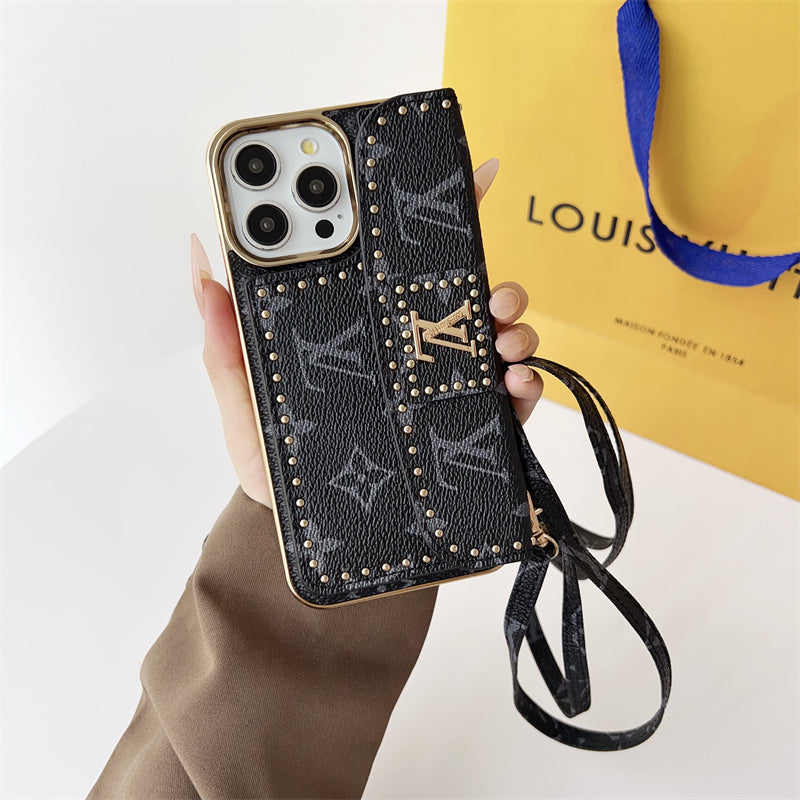 Monogram LV Leather iPhone Case 16 / 15 / 14 / 13s mysite