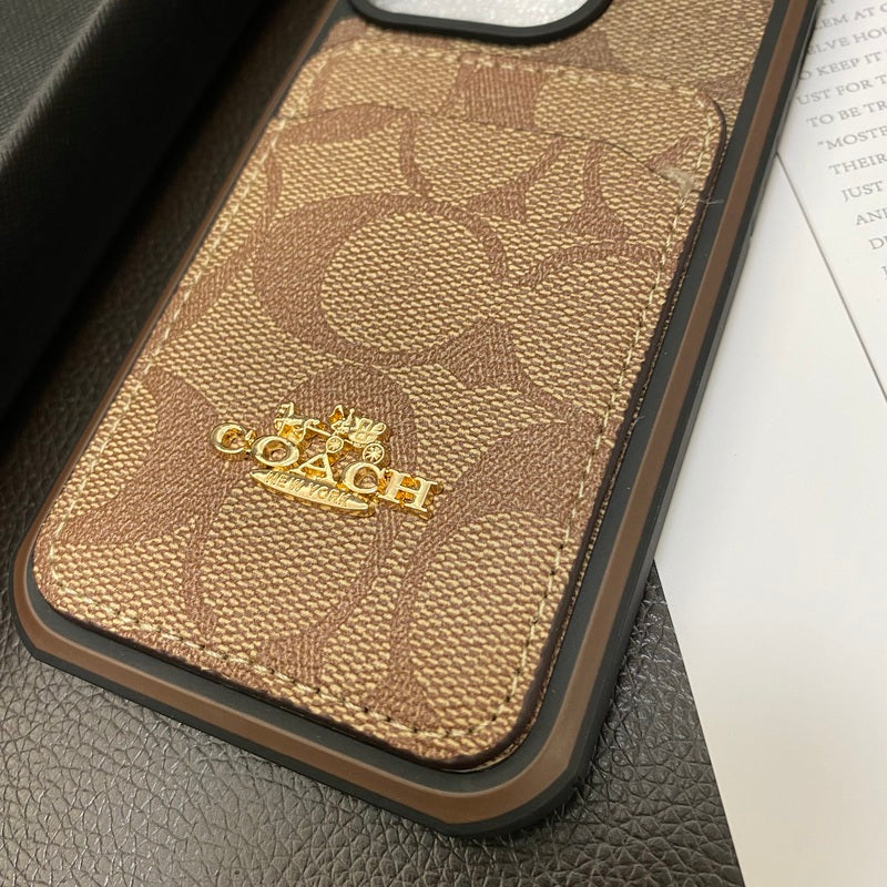 Coach iPhone Case With Card Holder Coffee -KB2414161 mysite