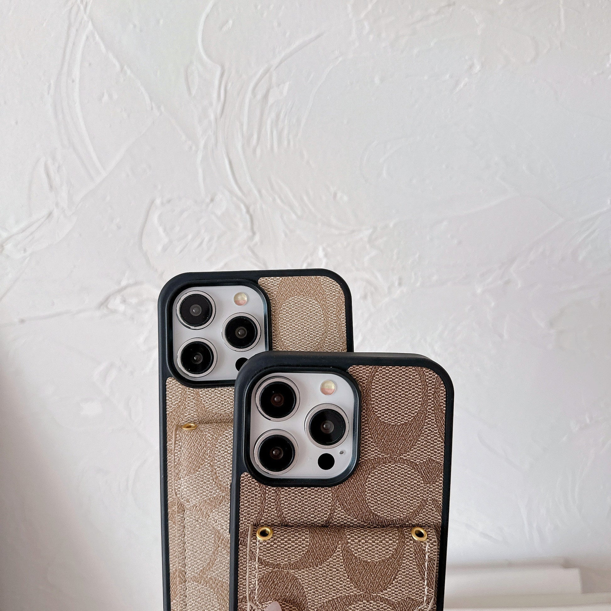 Coach iPhone Case With Card Holder And Strap Light Brown -SJ2405131 mysite