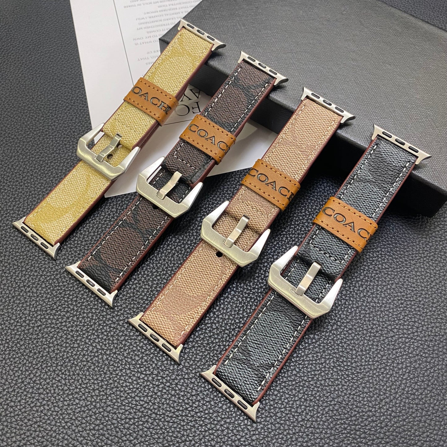 Leather Coach Apple Watch Band Dark brown-YHK244221710s-1 mysite