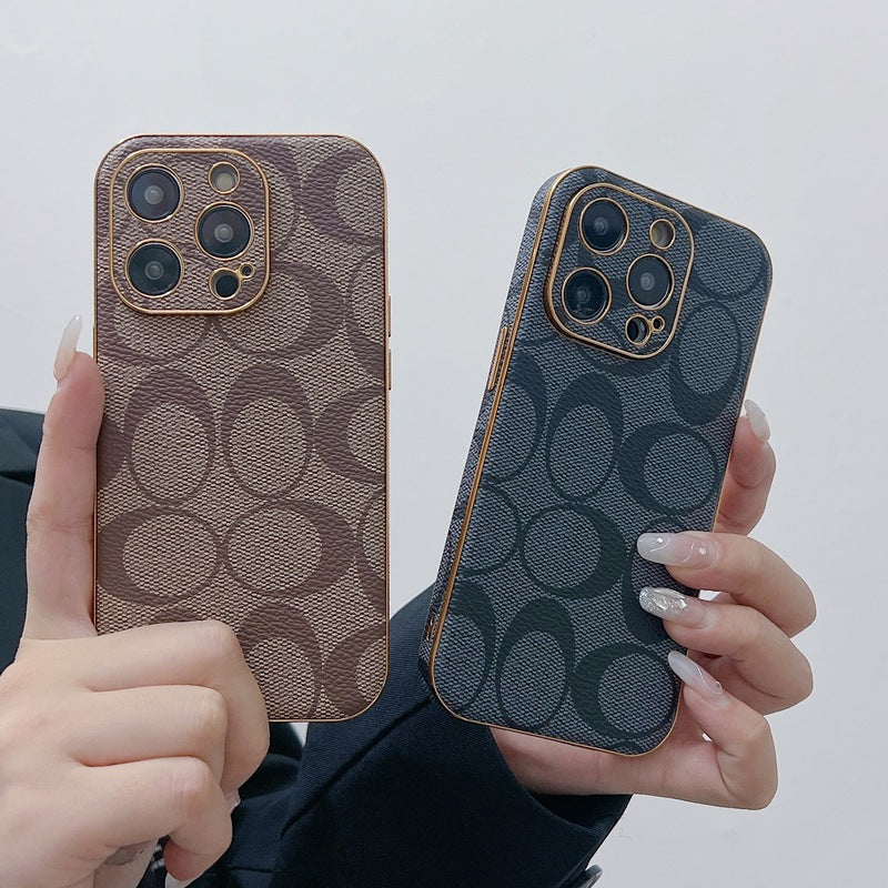 Coach iPhone Case Leather Light Brow -QBK2405131 mysite