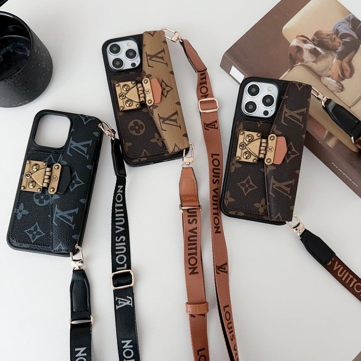 LUXURY LOCK CARD BAG CROSSBODY CHAIN IPHONE CASEs mysite