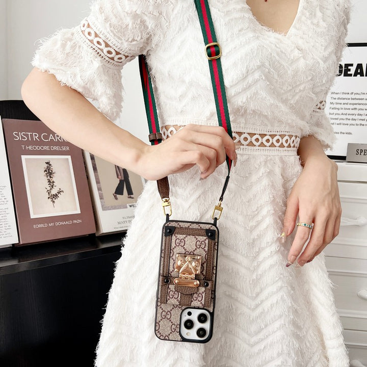 Luxury CARD BAG CHAIN CLASSIC IPHONE CASEs mysite