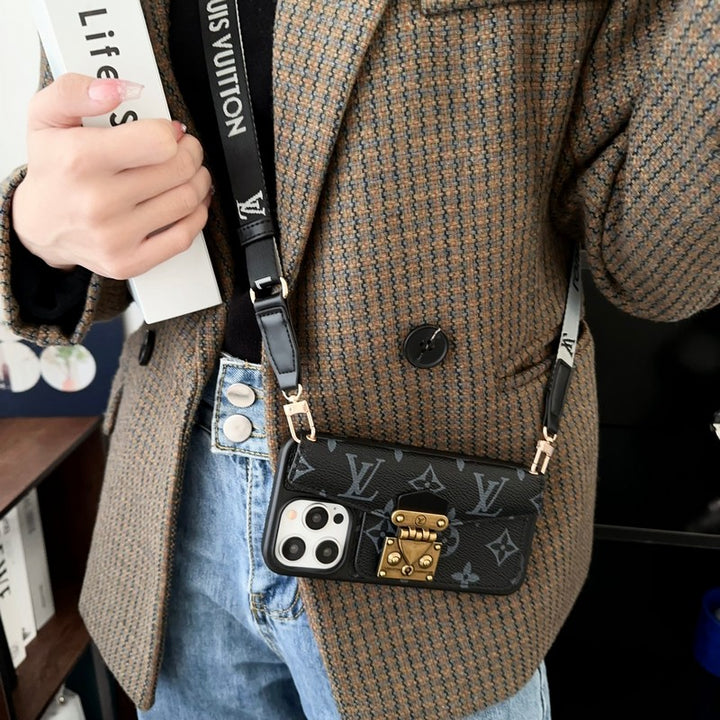 LUXURY LOCK CARD BAG CROSSBODY CHAIN IPHONE CASEs mysite