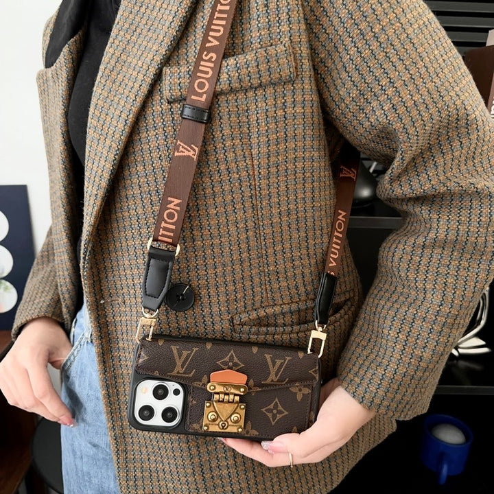 LUXURY LOCK CARD BAG CROSSBODY CHAIN IPHONE CASEs mysite