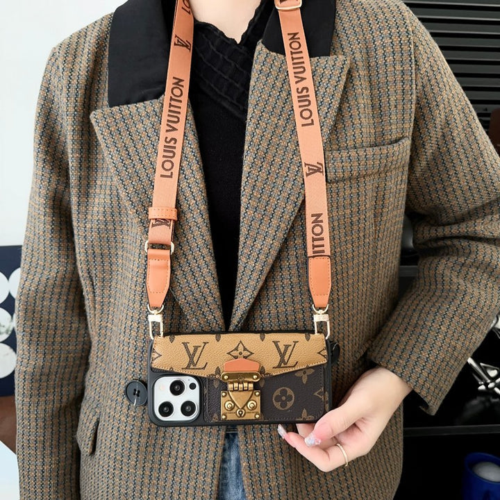 LUXURY LOCK CARD BAG CROSSBODY CHAIN IPHONE CASEs mysite
