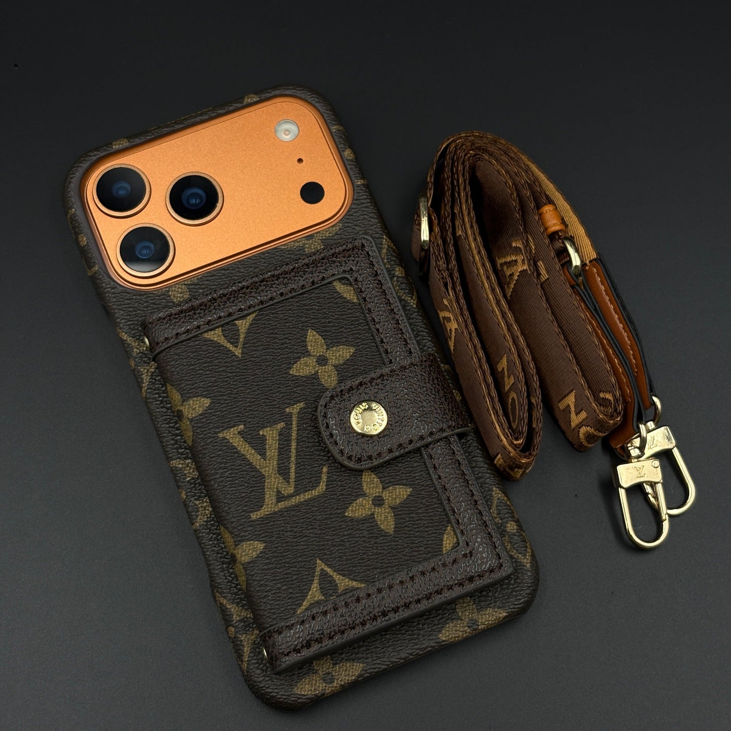 Lv Leather Card Holder Phone Case For iPhone 17 / 16 / 15 / 14s mysite