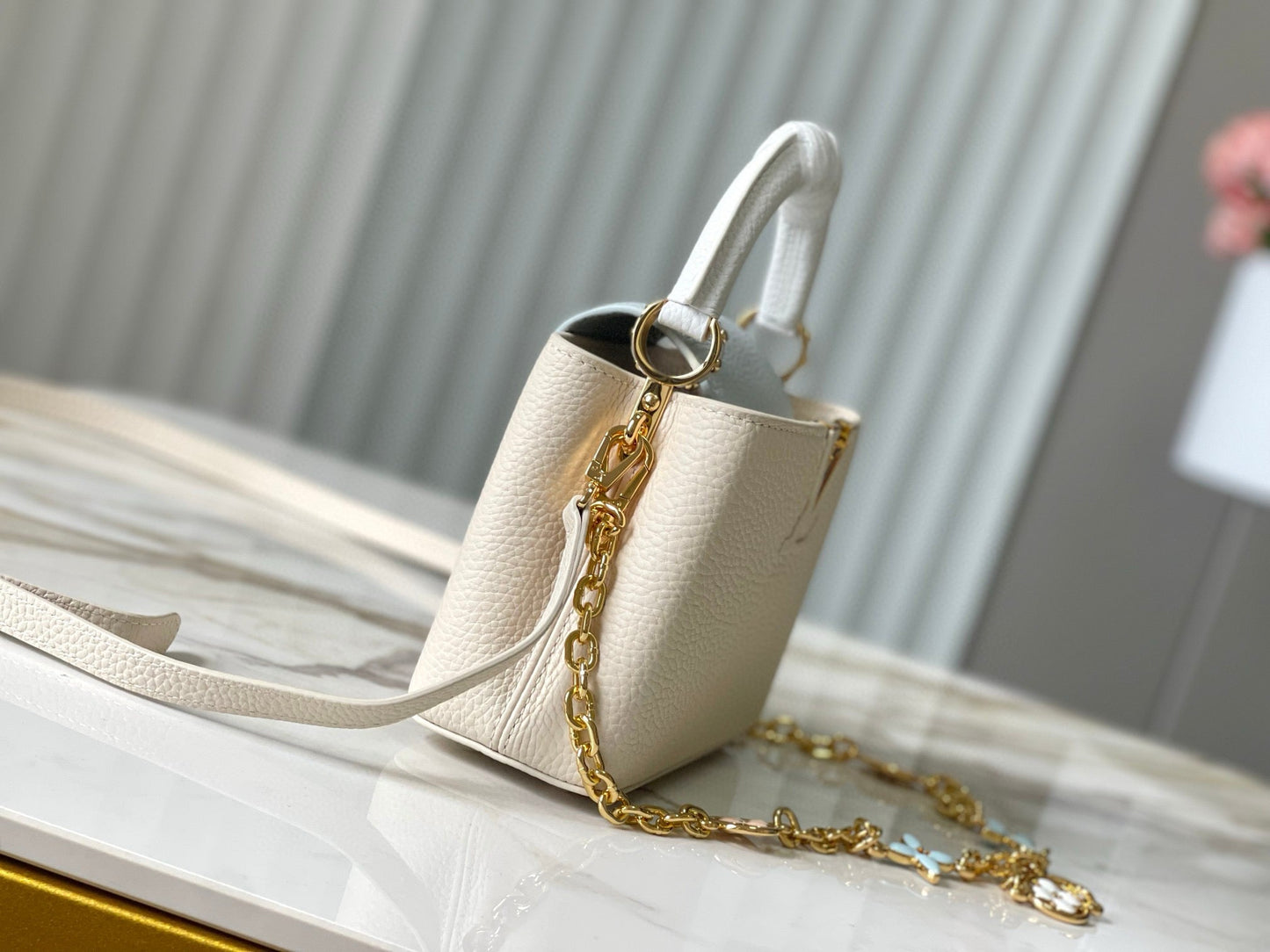 CAPUCINES MINI 21 CREAM CLOUD BLUE TAURILLON GOLD  HARDWARE mysite