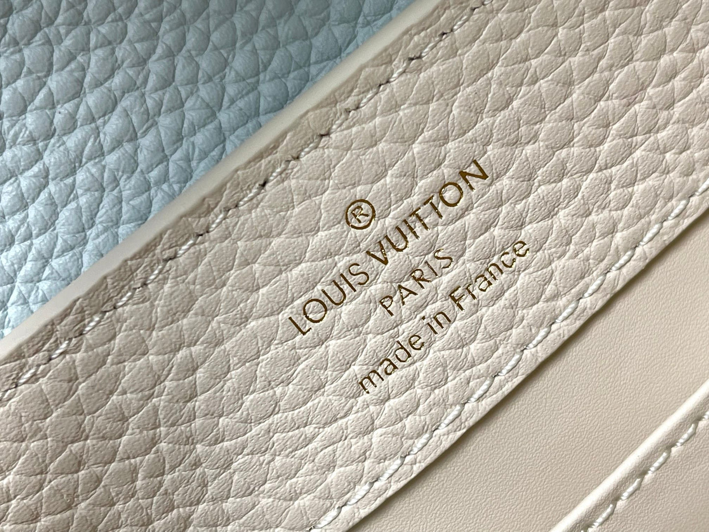 CAPUCINES MINI 21 CREAM CLOUD BLUE TAURILLON GOLD  HARDWARE mysite