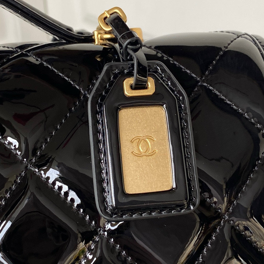 cc large backpack 31cm black patent calfskin gold hardware mysite