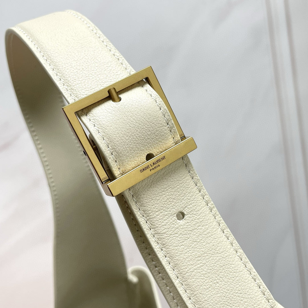 Le 5 a 7 Supple Large hobo bag in ivory leather ghw mysite