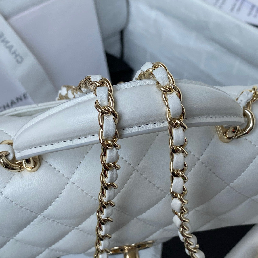 cc flap bag 20 white lambskin gold hardware mysite