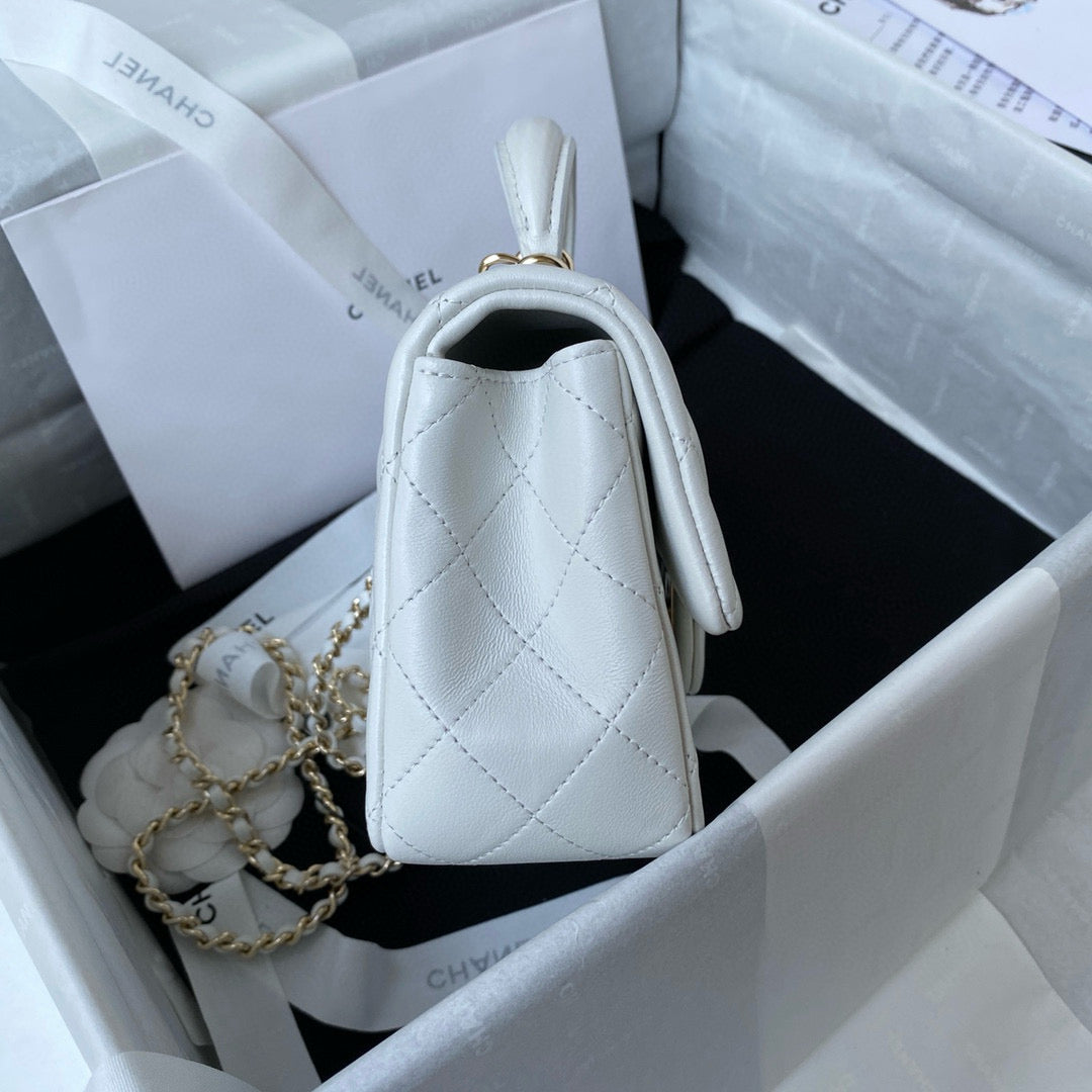 cc flap bag 20 white lambskin gold hardware mysite