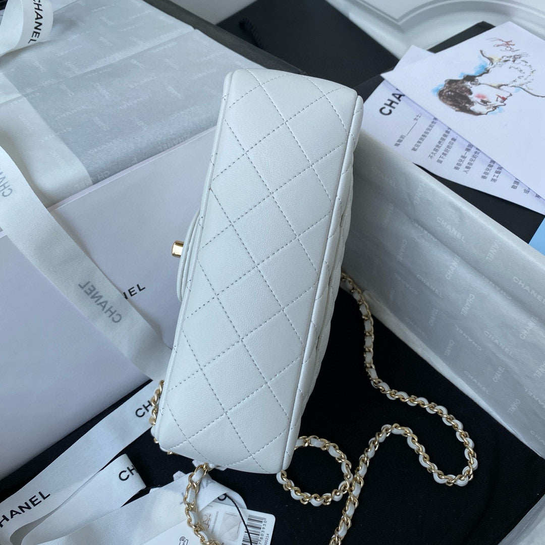 cc flap bag 20 white lambskin gold hardware mysite