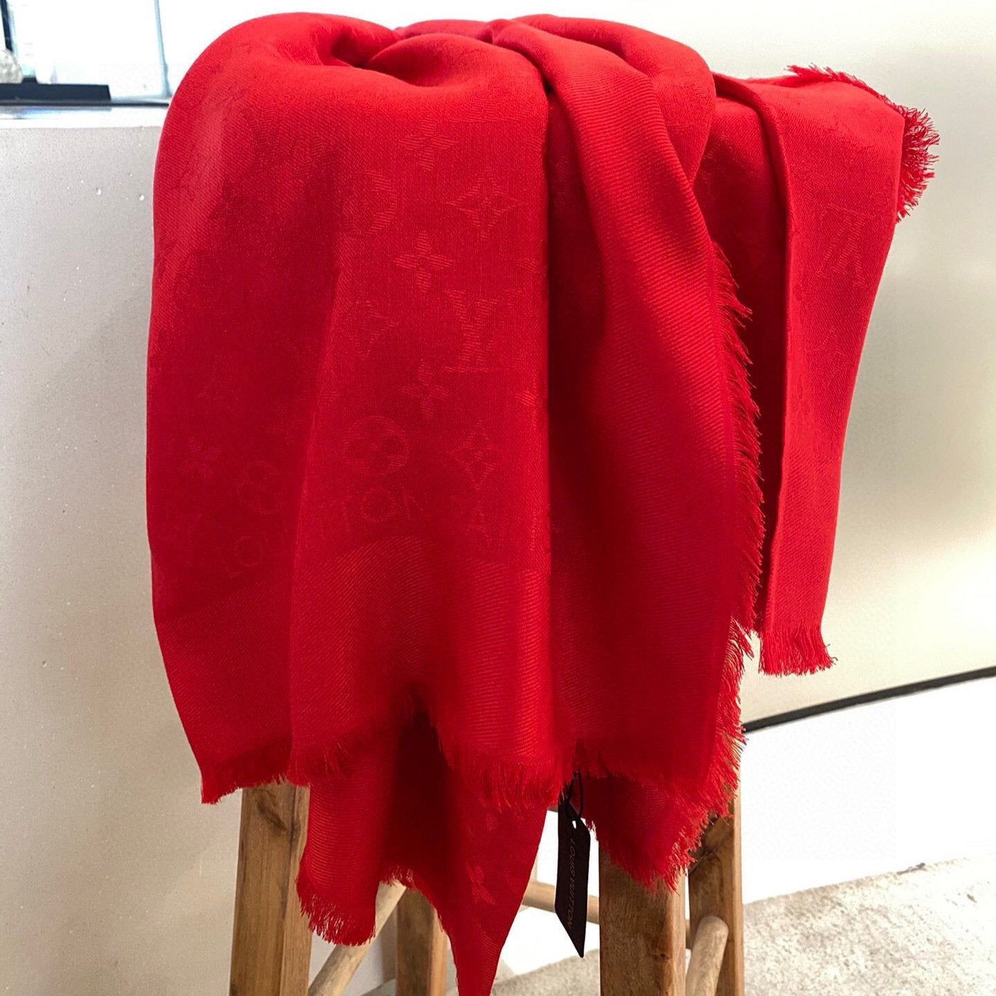 LV SCARF 140CM RED MONOGRAM JACQUARD 150730 mysite