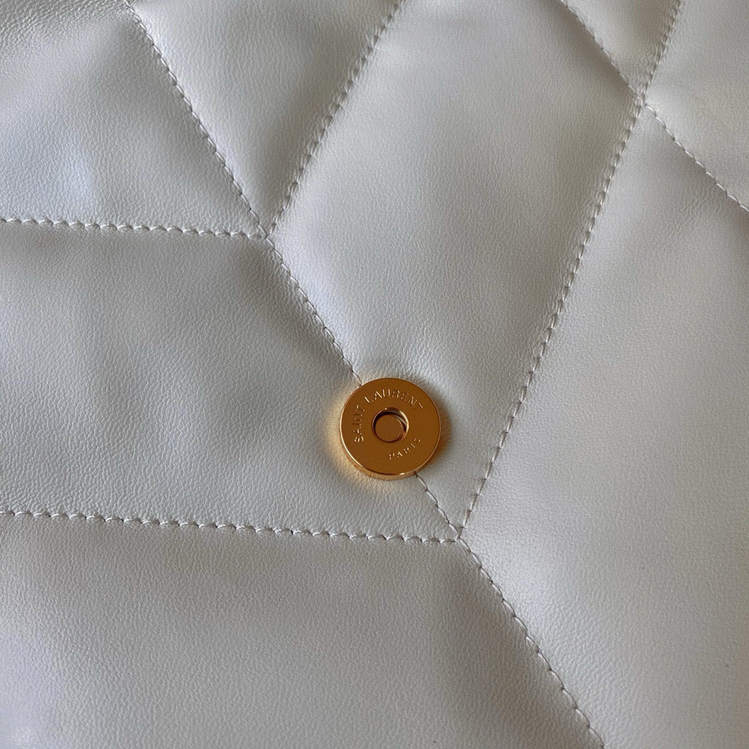 Loulou Puffer 35cm White Quilted Lambskin Bag Ghw mysite