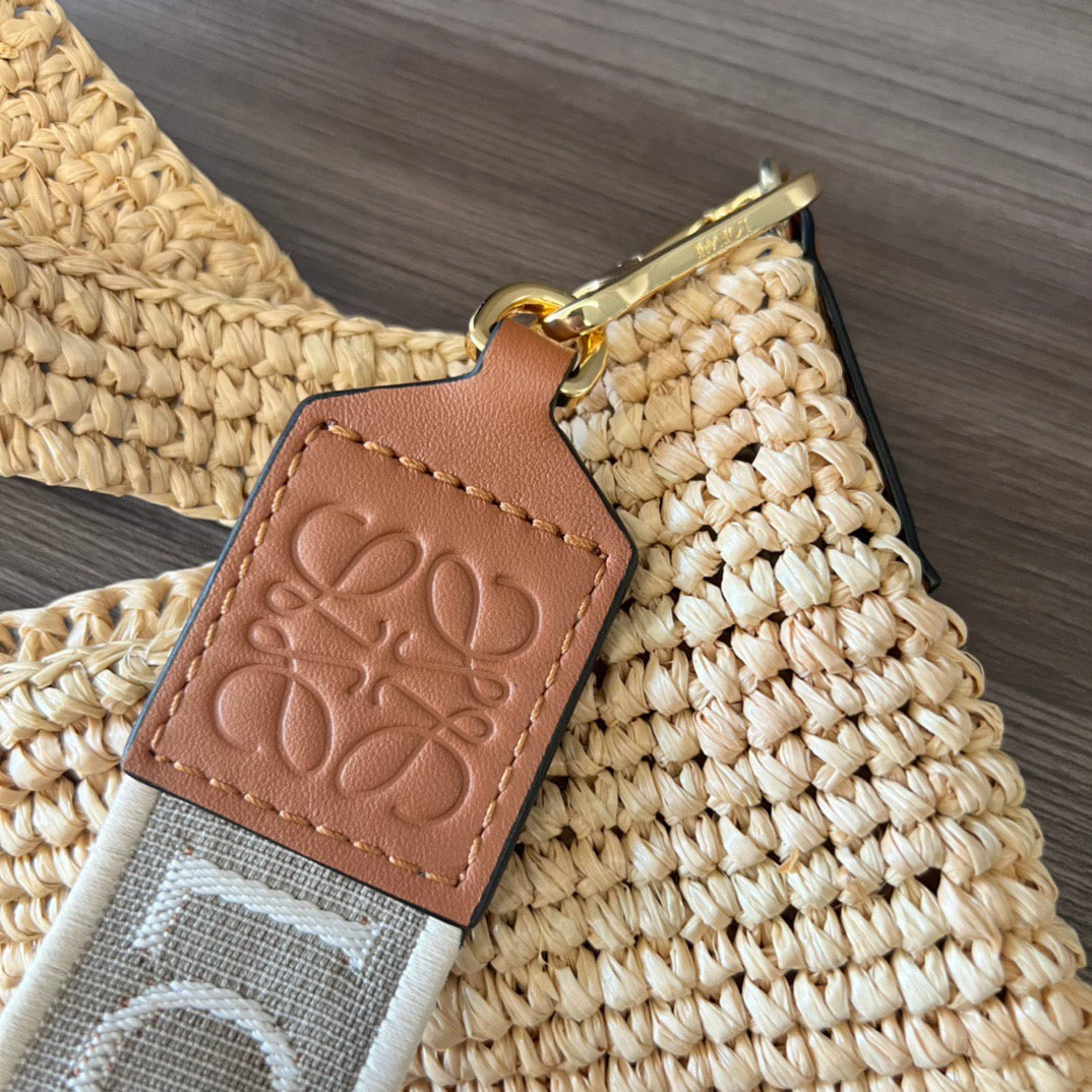 Mini Slit Tote 30cm Beige Raffia Tan Calfskin mysite