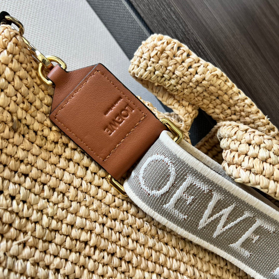 Mini Slit Tote 30cm Beige Raffia Tan Calfskin mysite
