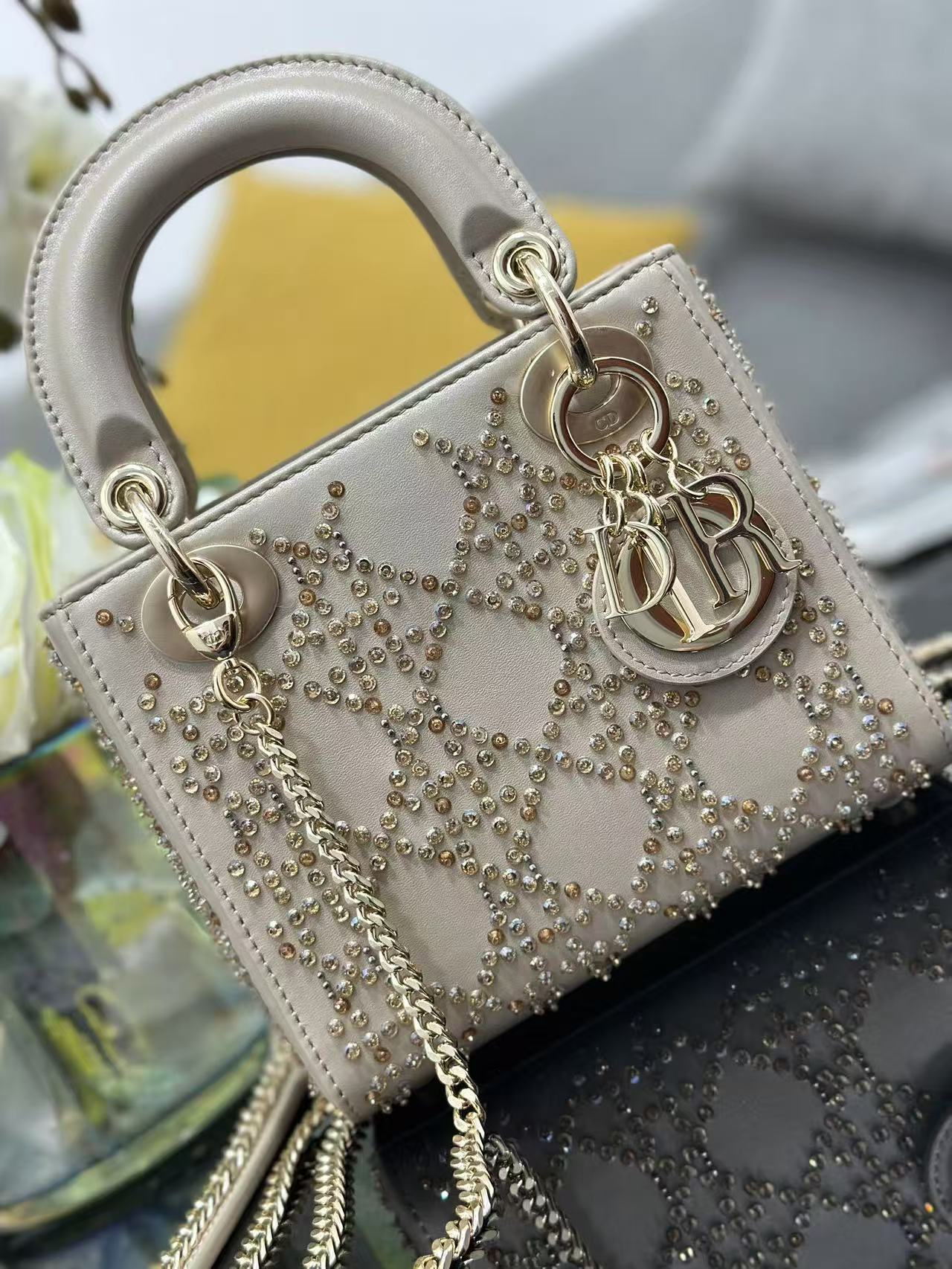 CD Lady Dior 17 Bag Beige Calfskin mysite