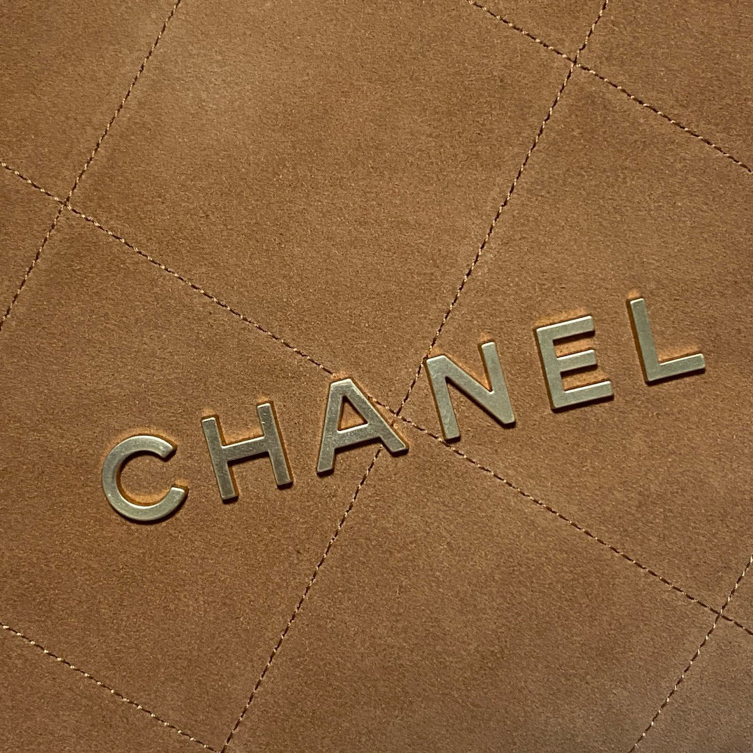 CC 22 Bag 35cm Brown White Shearling Lambskin mysite