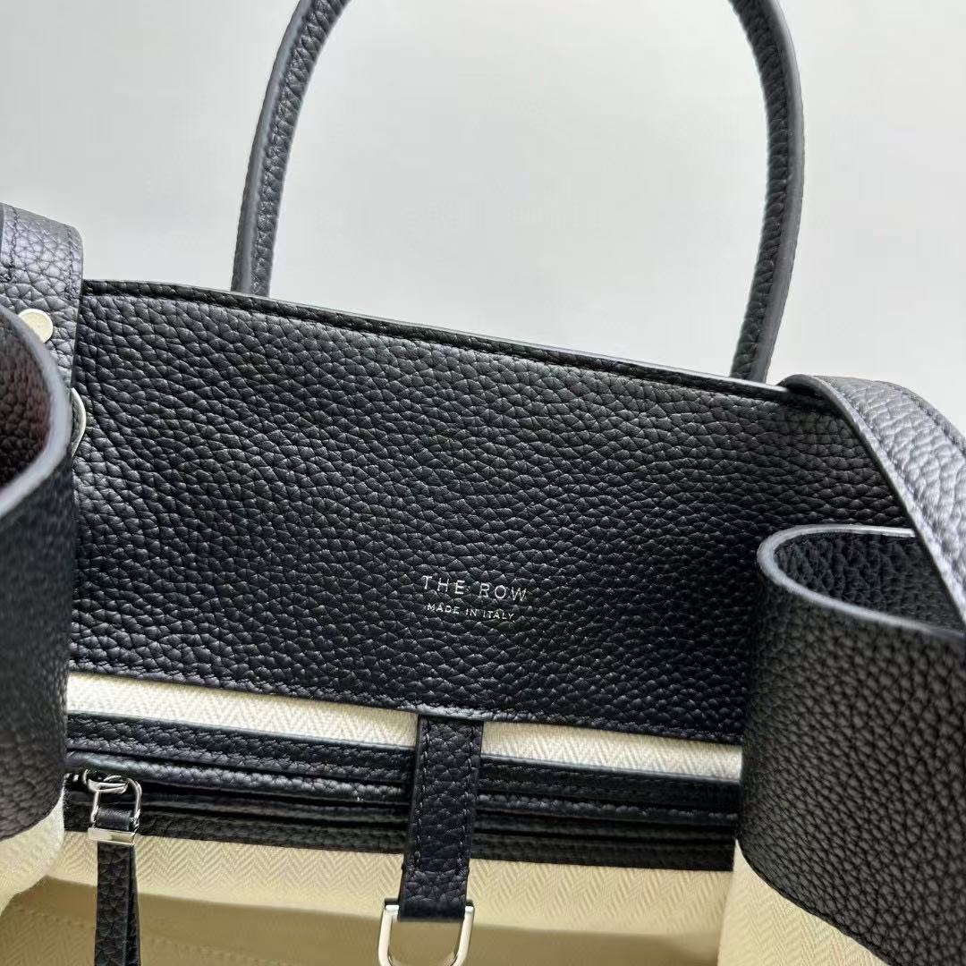 The Row Margaux 32cm Black Grained Calfskin mysite
