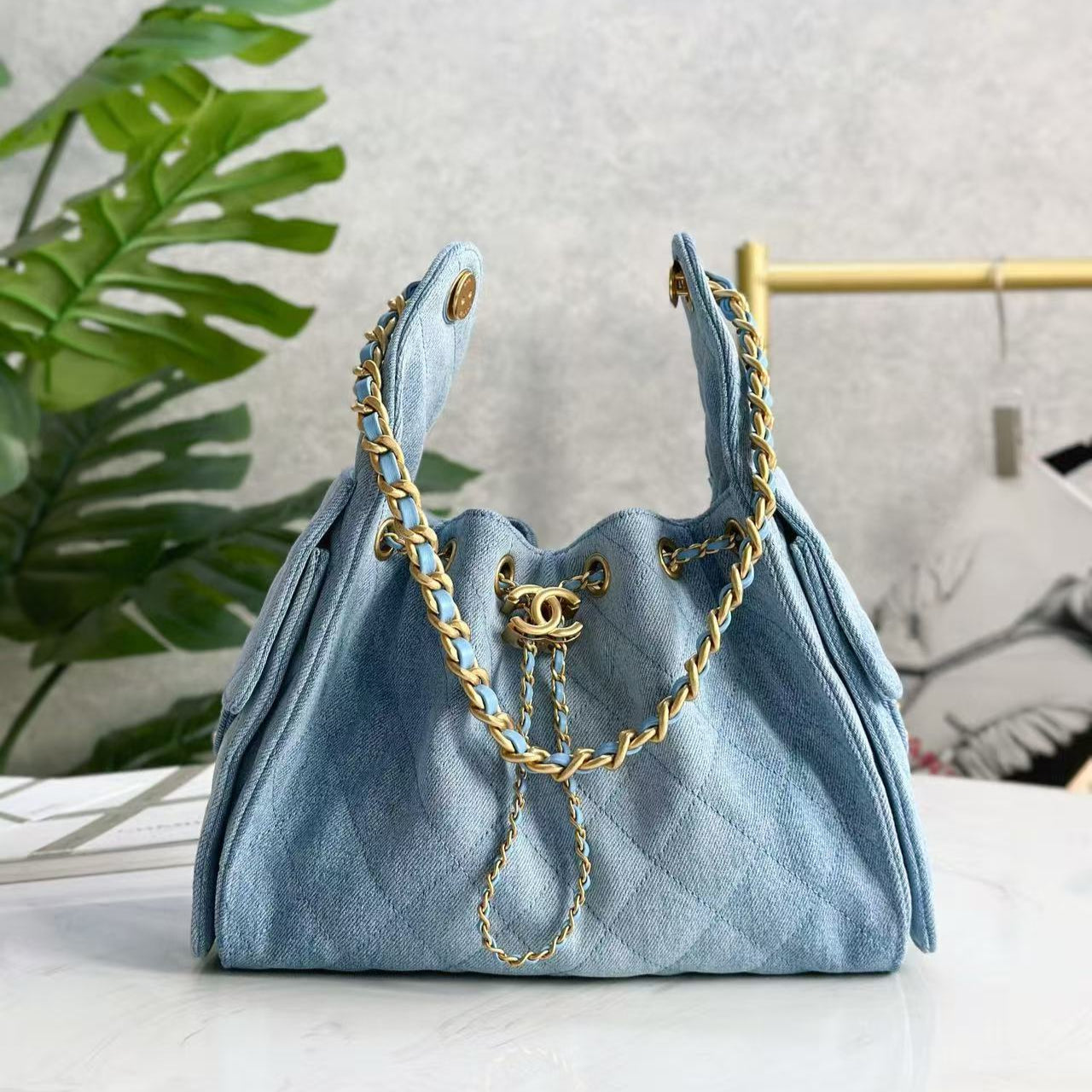 CC 25C Hobo Bag 30cm Light Blue Denim mysite