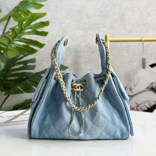 CC 25C Hobo Bag 30cm Light Blue Denim mysite