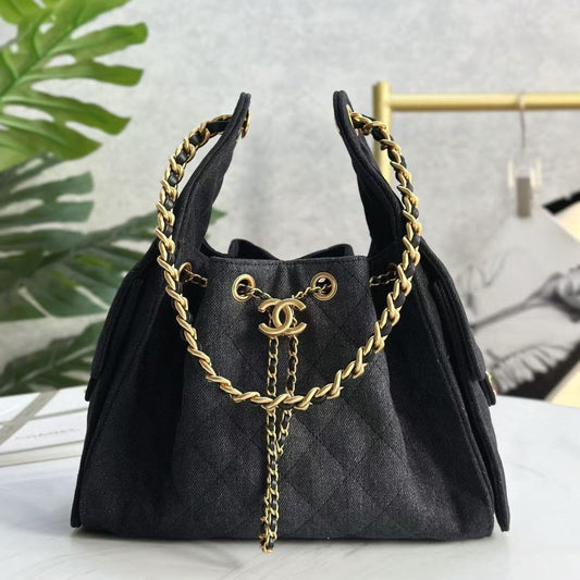 CC 25C Hobo Bag 30cm Black Denim mysite