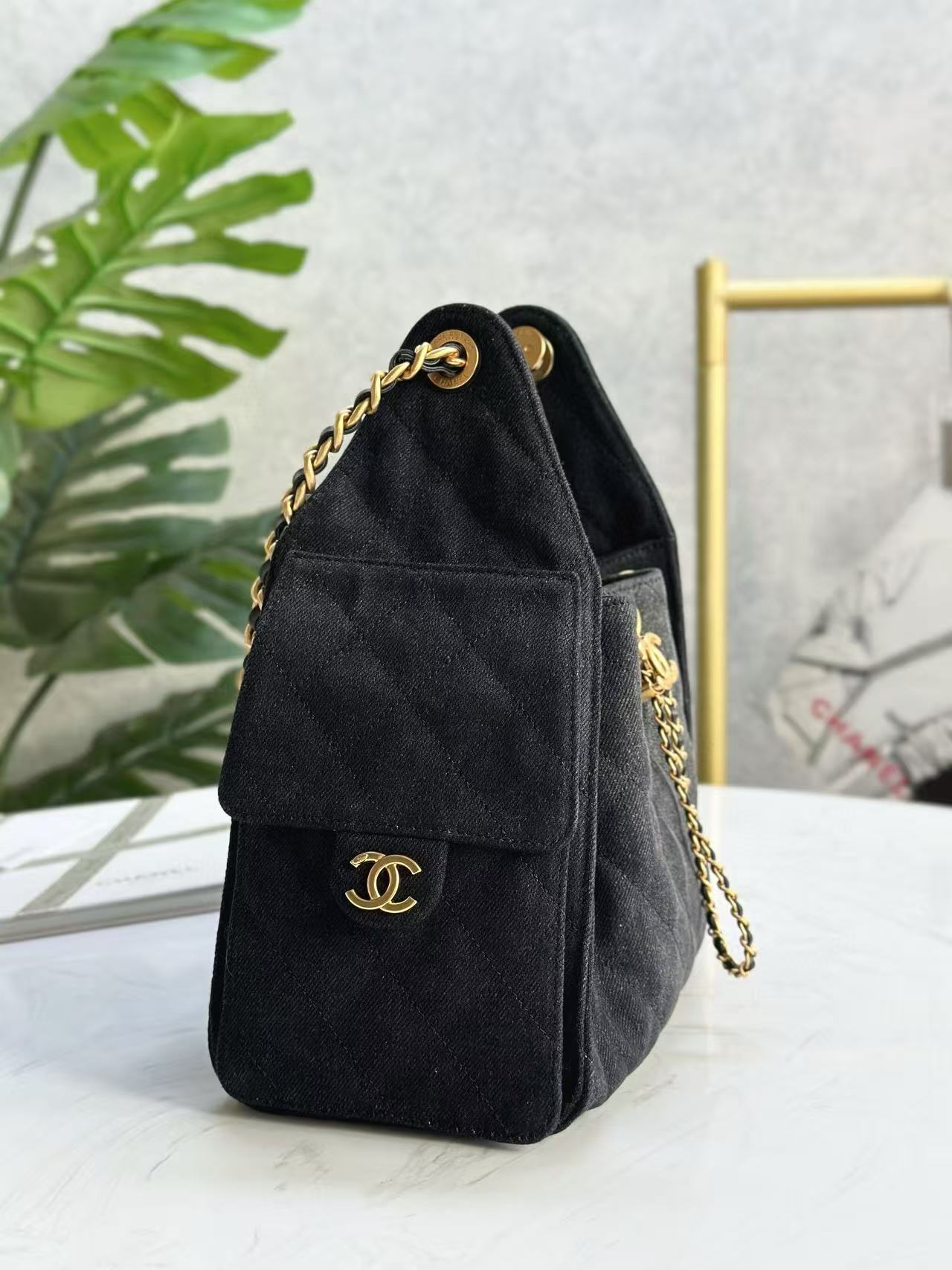 CC 25C Hobo Bag 30cm Black Denim mysite