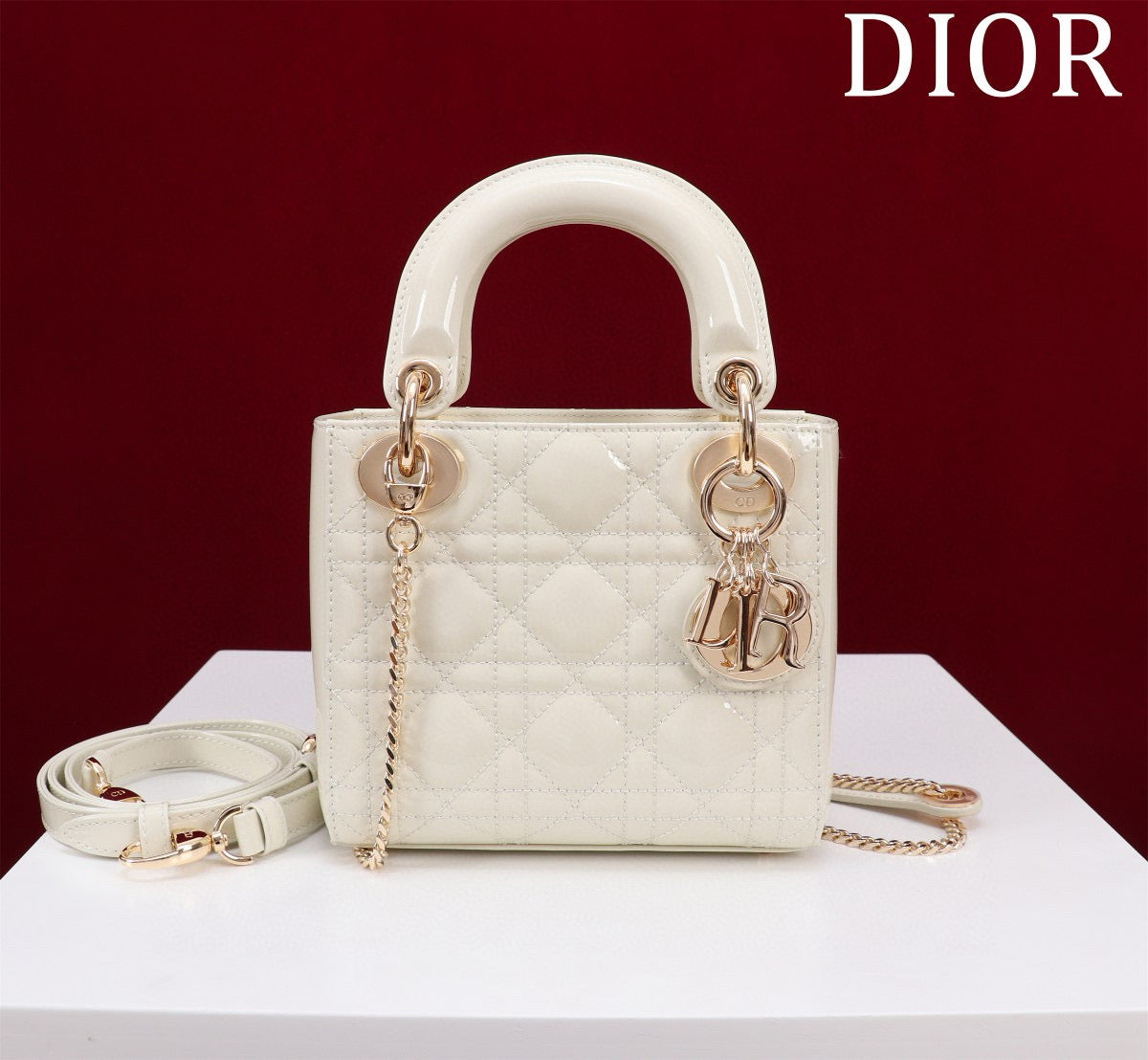 Mini Lady 17 My ABC White Patent Calfskin mysite