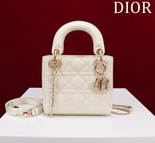 Mini Lady 17 My ABC White Patent Calfskin mysite