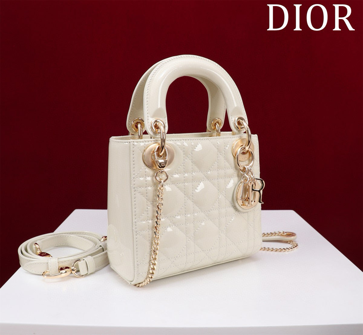 Mini Lady 17 My ABC White Patent Calfskin mysite