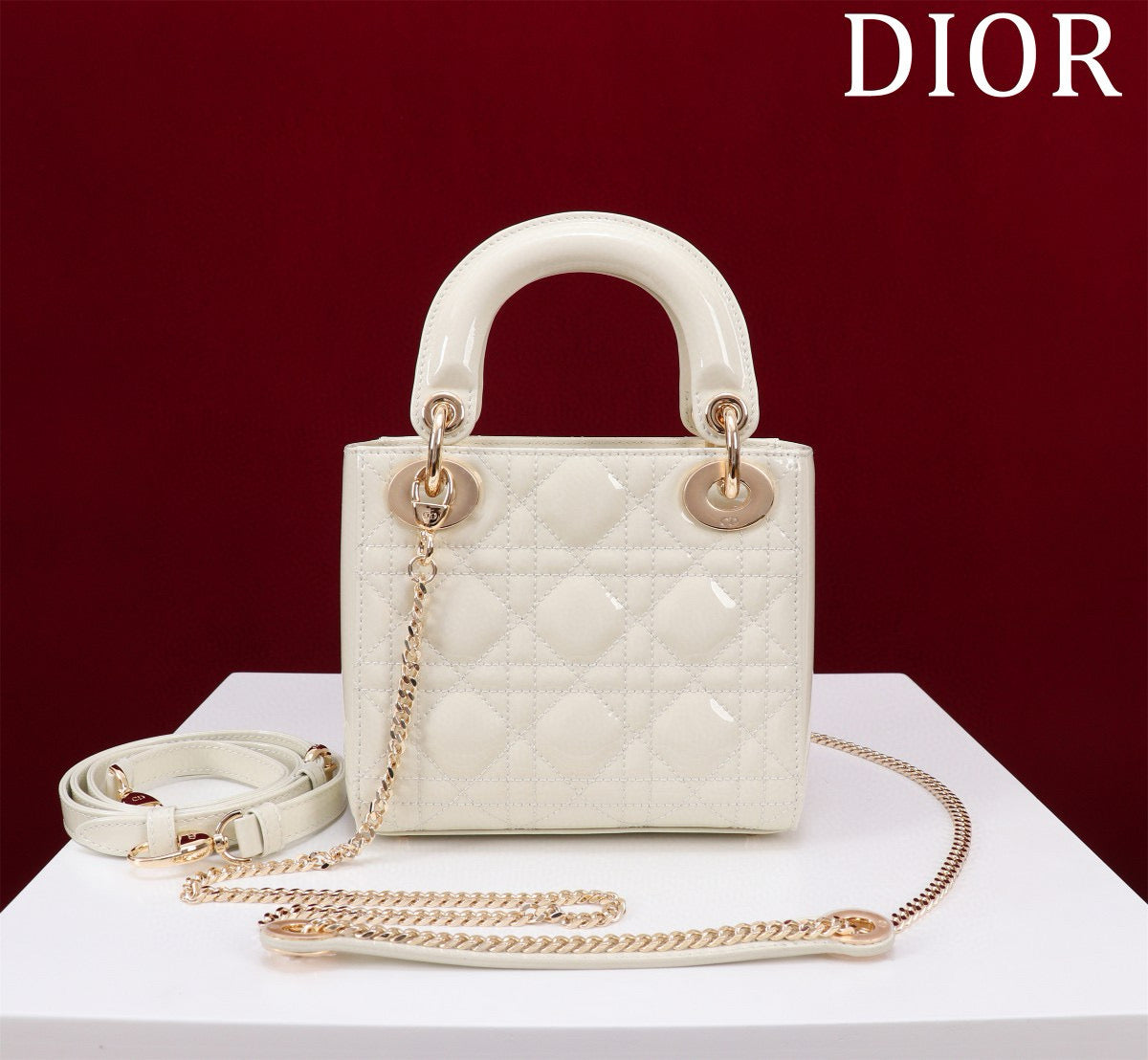 Mini Lady 17 My ABC White Patent Calfskin mysite
