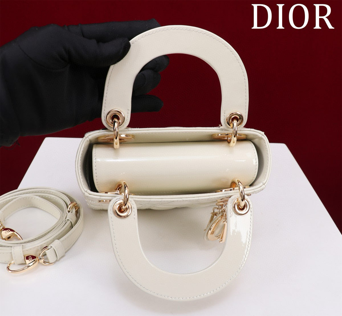 Mini Lady 17 My ABC White Patent Calfskin mysite