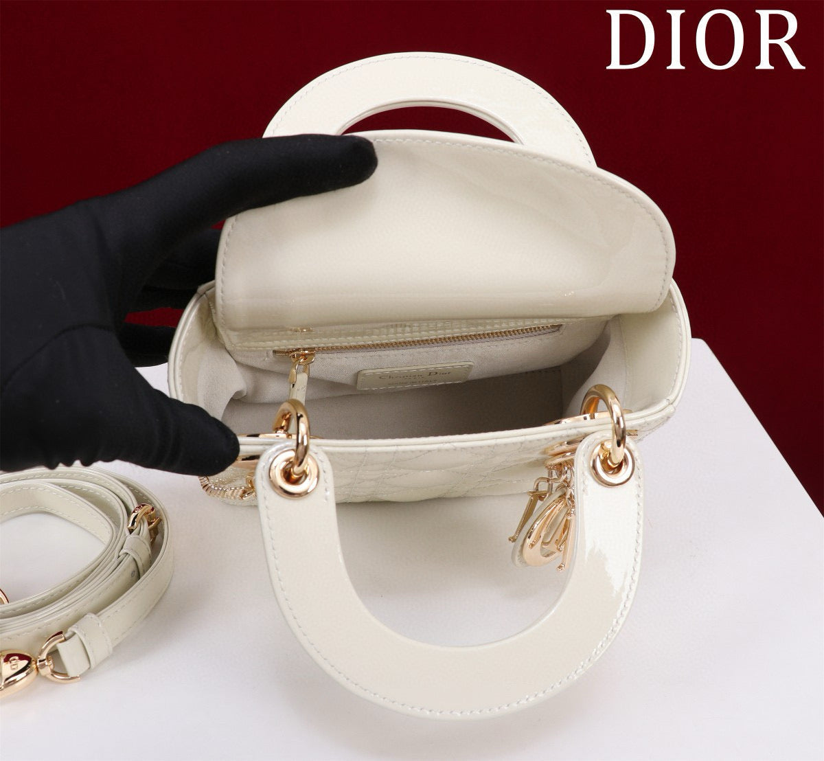 Mini Lady 17 My ABC White Patent Calfskin mysite