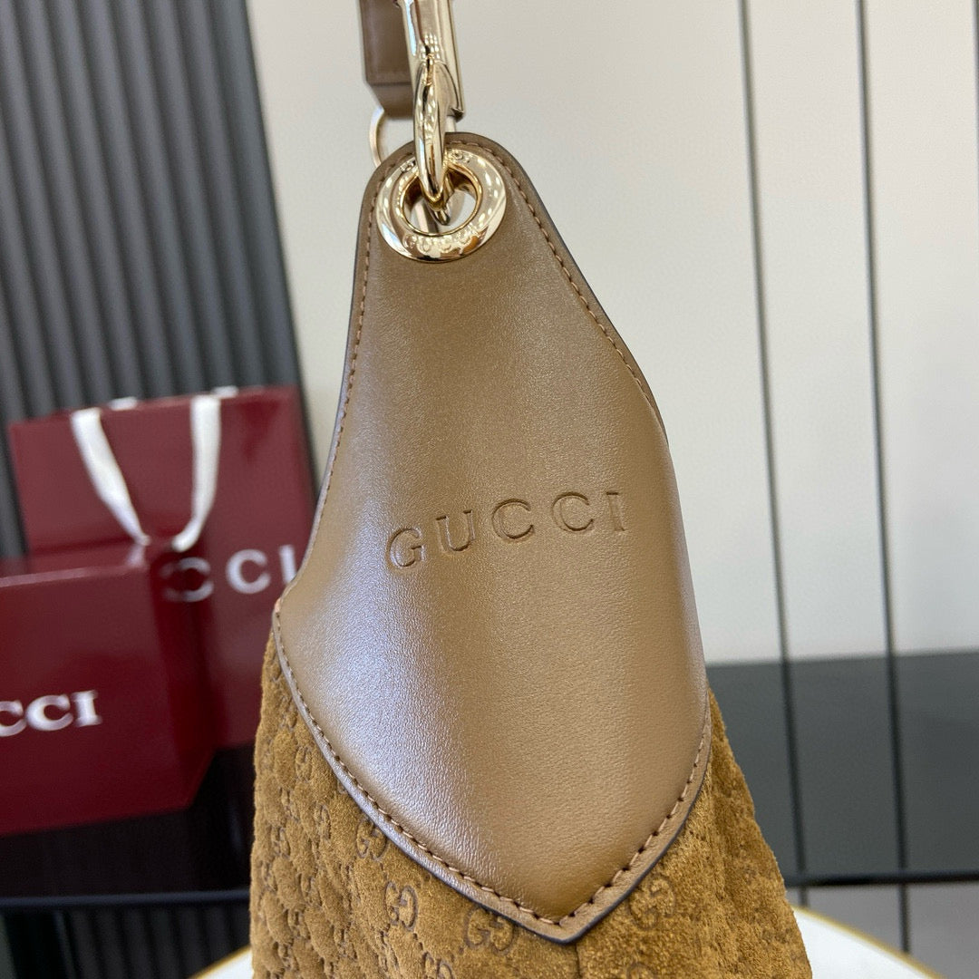 GG Tote Bag Brown Velvet Embossed and Leather mysite
