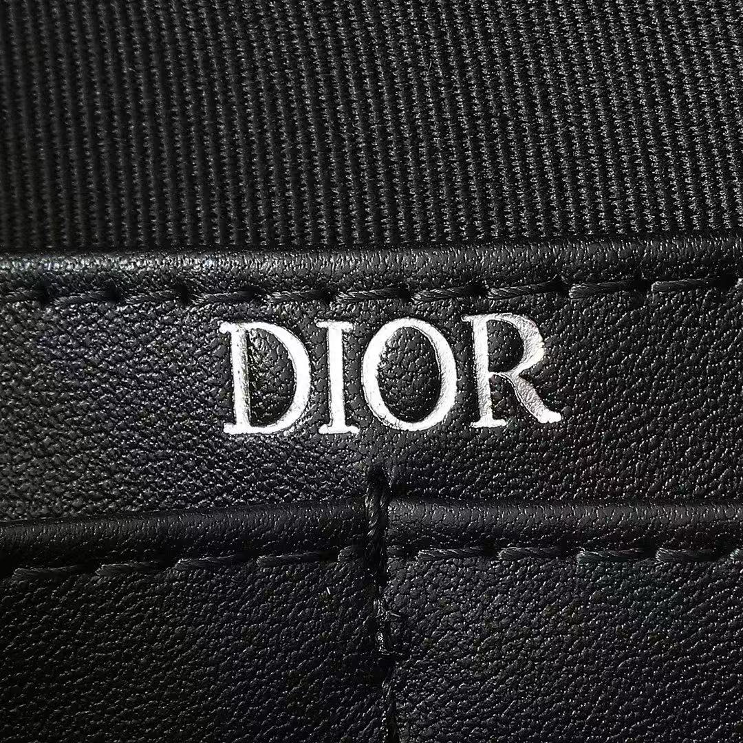 CD A5 Pouch Black Grained Calfskin with CD Icon mysite