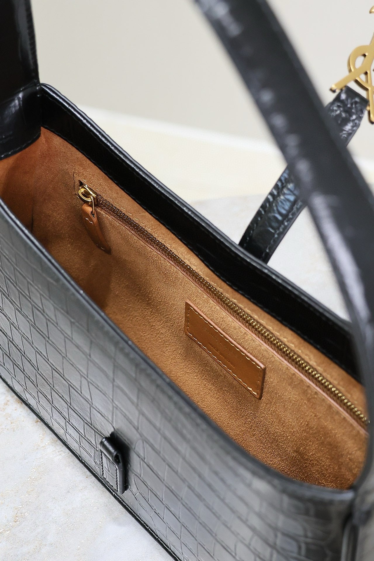 Le 5 a 7 Bag 25cm Black Crocodile Pattern Calfskin Ghw mysite