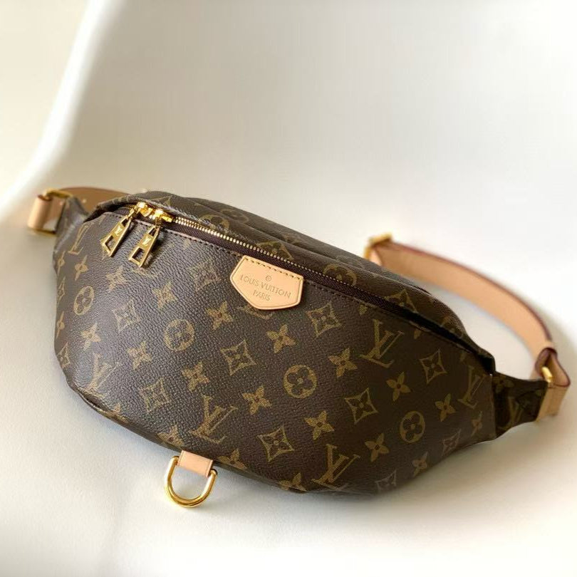 Louis Vuitton Monogram Bumbag Brown Beige Leather Canvas mysite