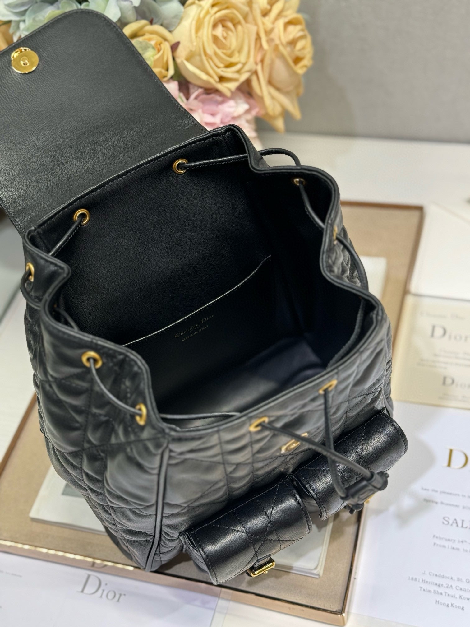 CD Caro Medium Size Backpack Black Sheepskin  23 x 26.7 x 12.5 cm mysite