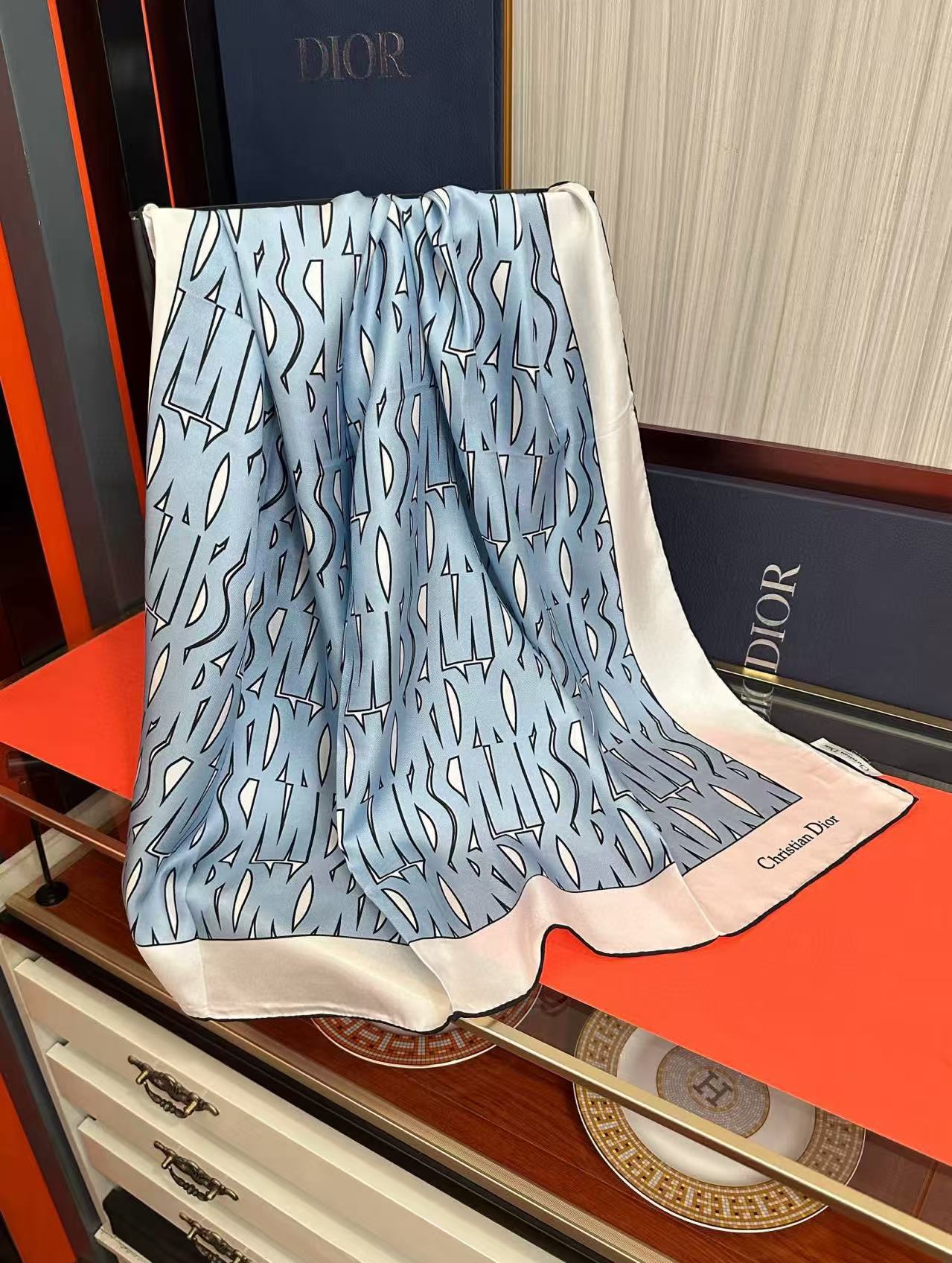 Dior Miss Dior Allover 90 Square Scarf mysite