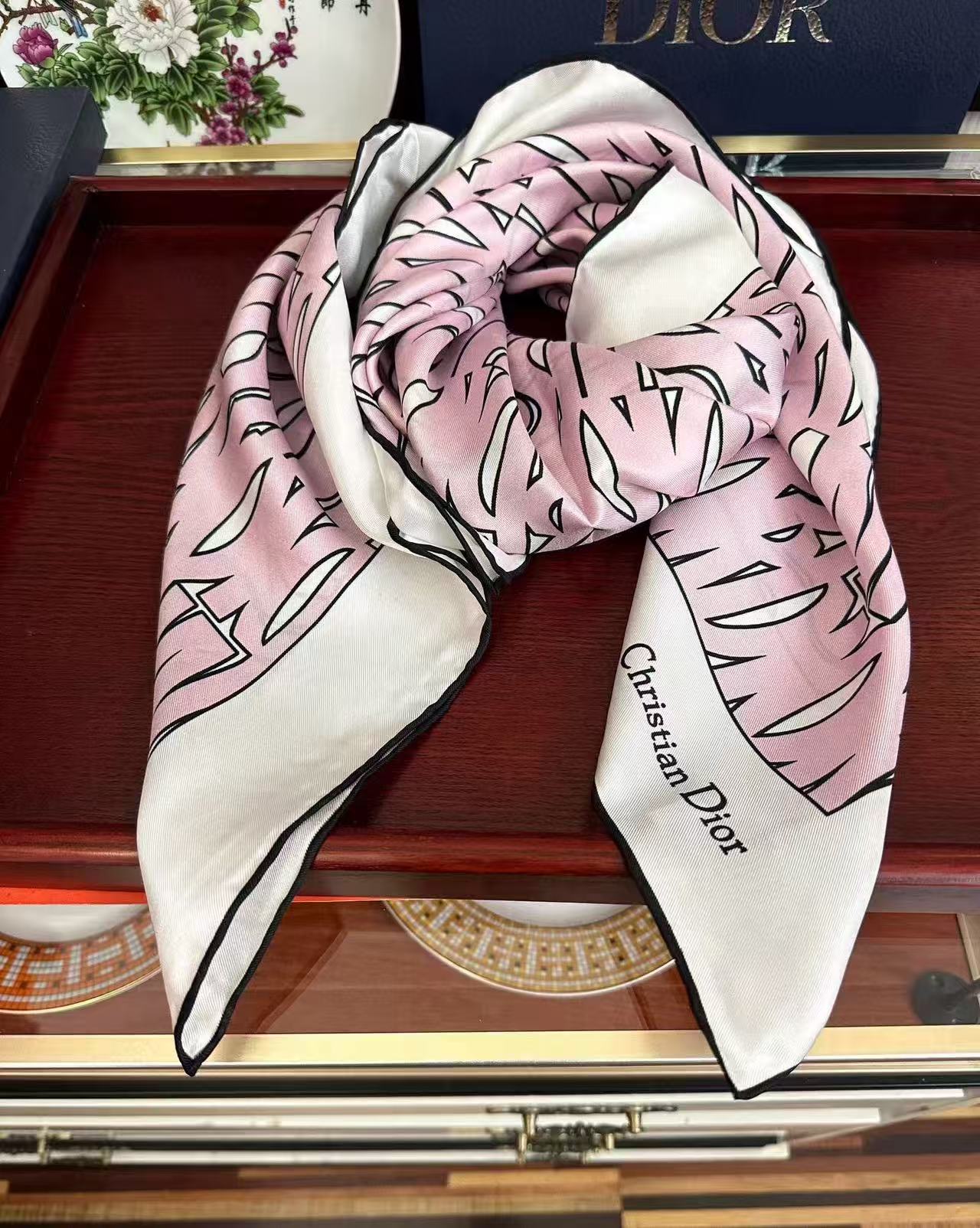 Dior Miss Dior Allover 90 Square Scarf mysite