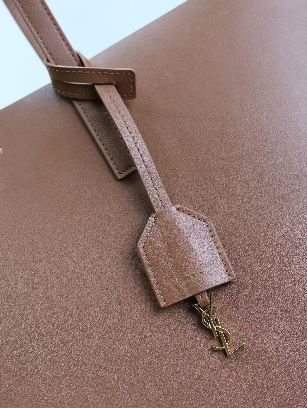 YSL 2025 Tote 38cm Bag Brown Smooth Leather mysite