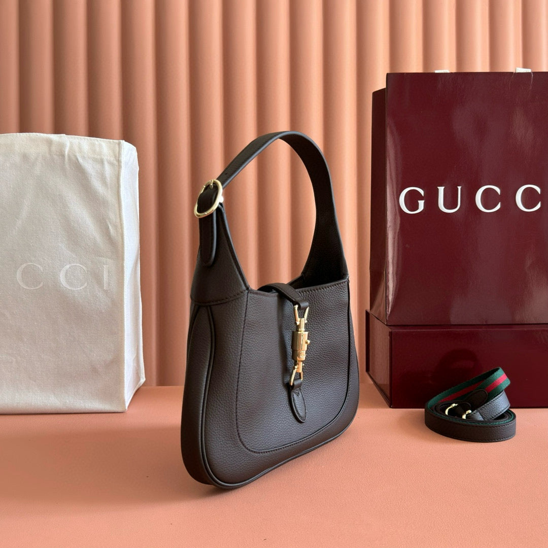 Gucci 25 Jackie Bag Dark Brown Grain Leather mysite