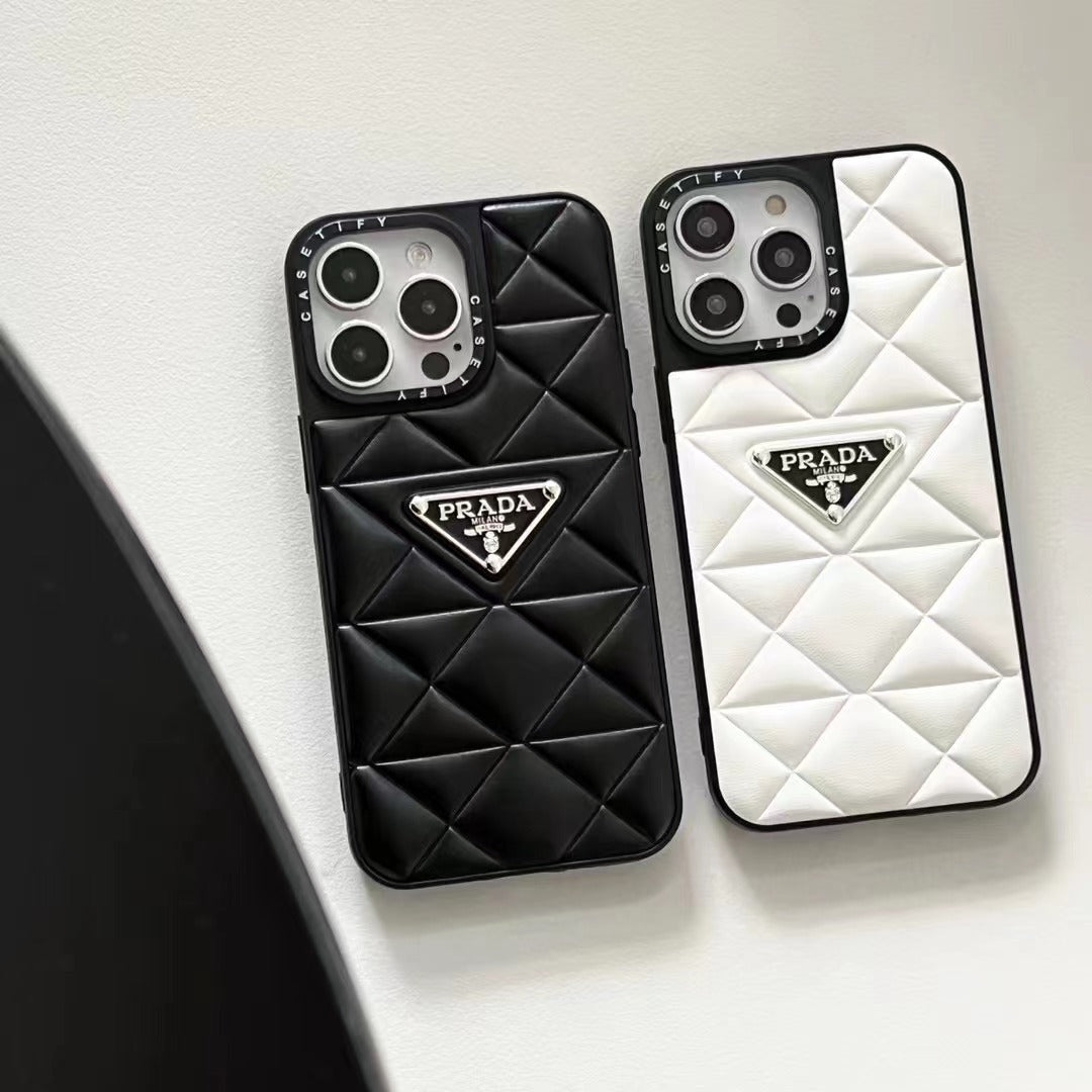 PD Diamond Goose Down Metal Triangle Label iPhone Cases mysite