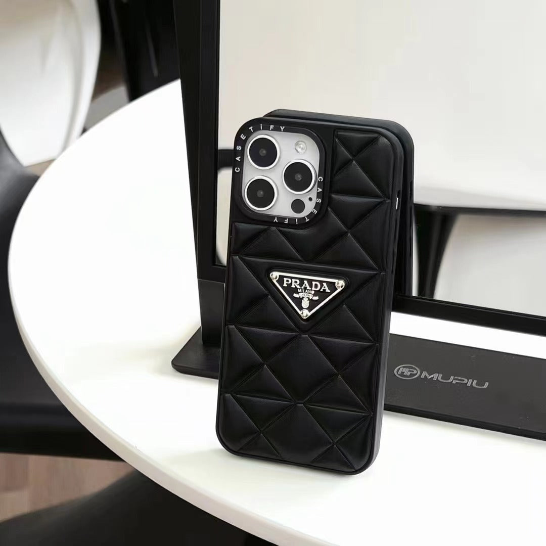 PD Diamond Goose Down Metal Triangle Label iPhone Cases mysite