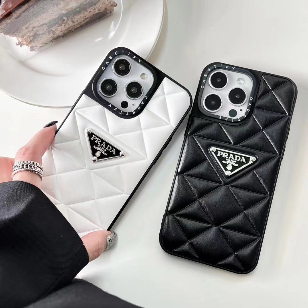 PD Diamond Goose Down Metal Triangle Label iPhone Cases mysite