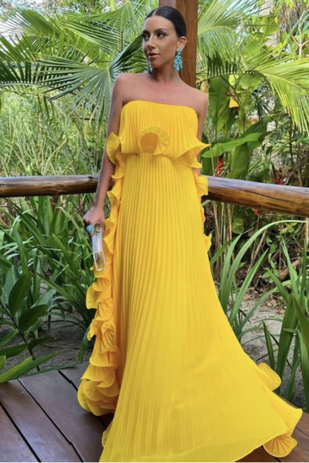 Red/Yellow a-line ruffled long Chiffon ball gown prom dress evening dress wedding guest party dress gh2951s mysite