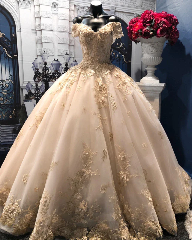 champagne ball gown prom dress Quinceanera Dresses gh2131s mysite