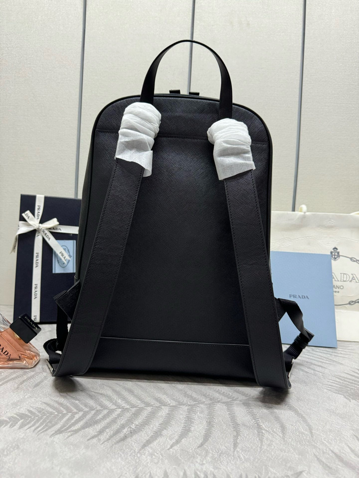 Prada Triangle-Logo Zipped Backpack Black Saffiano leather mysite